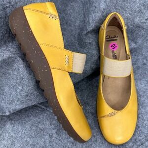 Clarks Medora Elie Leather Mary Jane Zipper Ballet Flats‎ Womens 41.5 Size 10